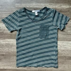 Joah Love Charcoal Stripped Two Pocket Tee